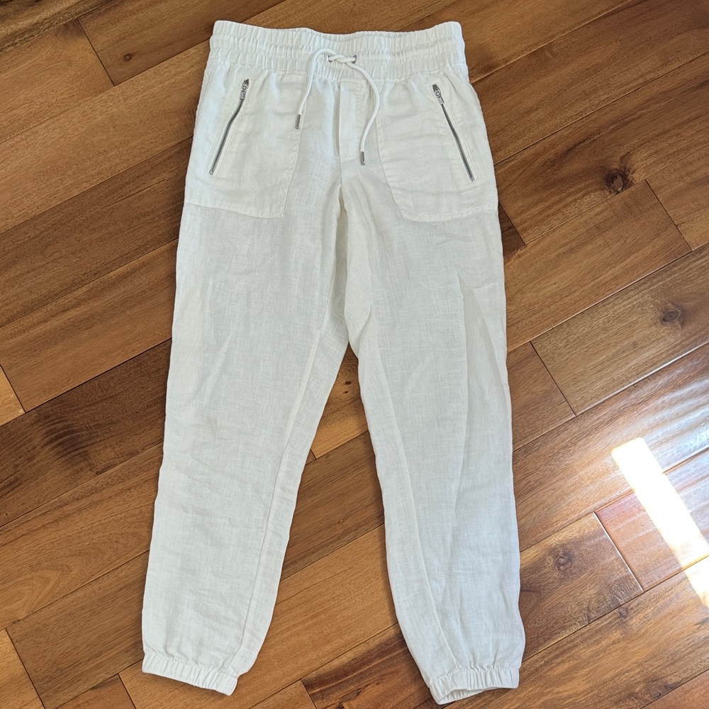 Athleta Women's White linen Joggers